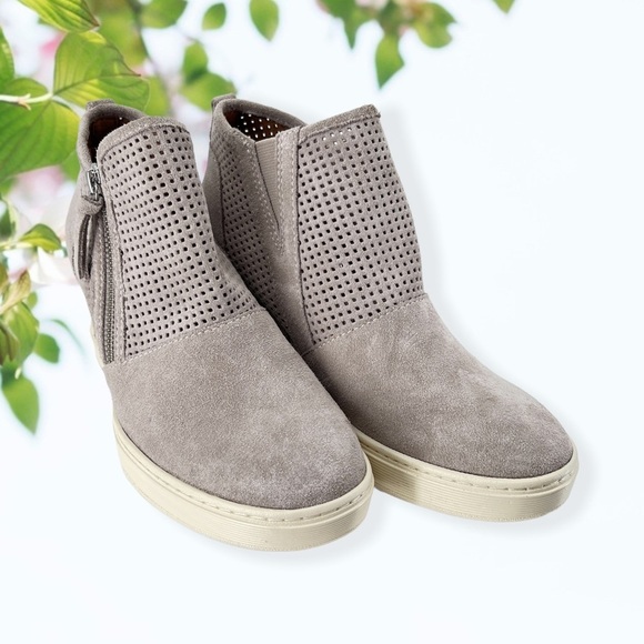 Sofft Gray Suede Wedge Bootie - Picture 3 of 9